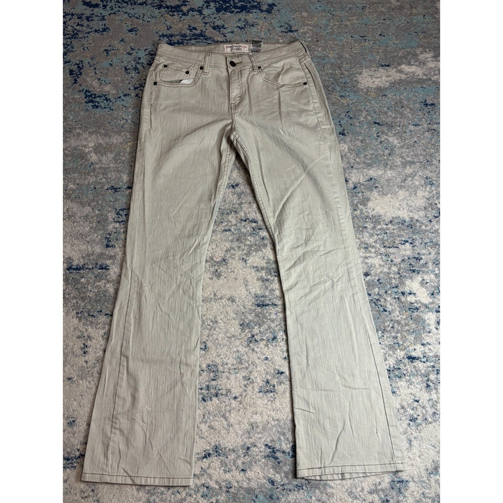 Levi Strauss Signature Stretch Bootcut Jeans Khaki Tan Misses 8 Long